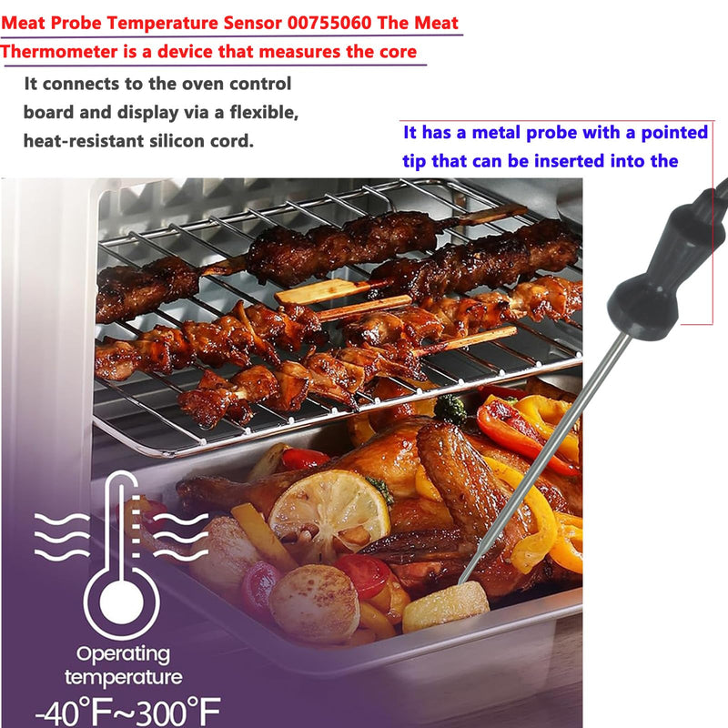 for Meat Probe 00492332 00755060 Oven Probe Compatible Wolf Oven Probe 492332 AP3775647 AP3194240