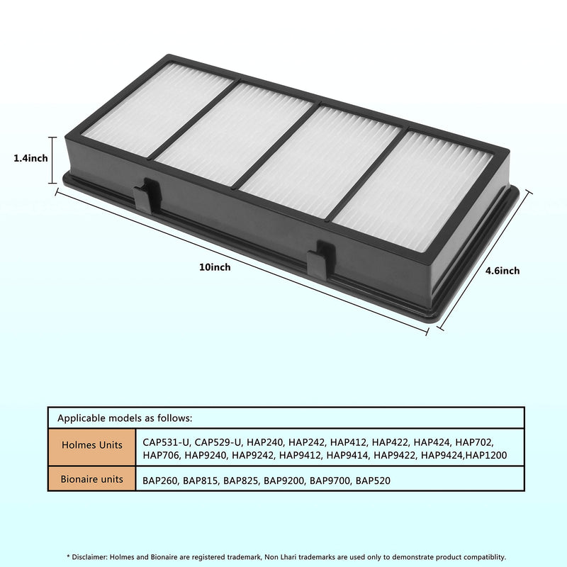 HAPF300 True HEPA Filter, Compatible with Holmes AER1 HAPF300, HAPF30 and Bionaire Units, Allergen Remover, Pack of 2