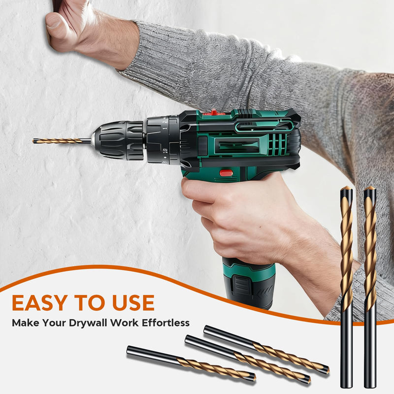 50PCS Drywall Router Bits, 1/8" Drywall Cutting Bit | M2 HSS Guide Point Bits for Spiral Saws and Rotary Power Tools, Designed for Clean Gypsum Board Cutting