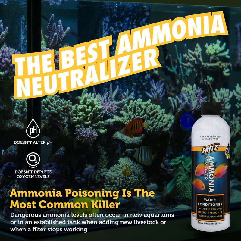 Fritz Aquatics ACCR Water Conditioner Instantly Removes Toxic Ammonia/Chlorine & Chloramines for Fresh & Salt Water Aquariums (8-Ounce) 8 oz