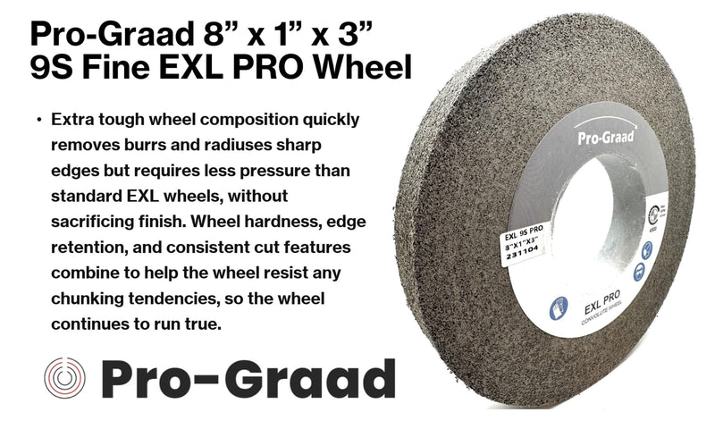 EXL PRO Convolute Deburring Polishing Wheel - 8" x 1" x 3" 9S Fine Silicon Carbide - Professional Grade - Metal Deburring, Finishing and Polishing Wheel - (1 Pack) 8" x 1" x 3"