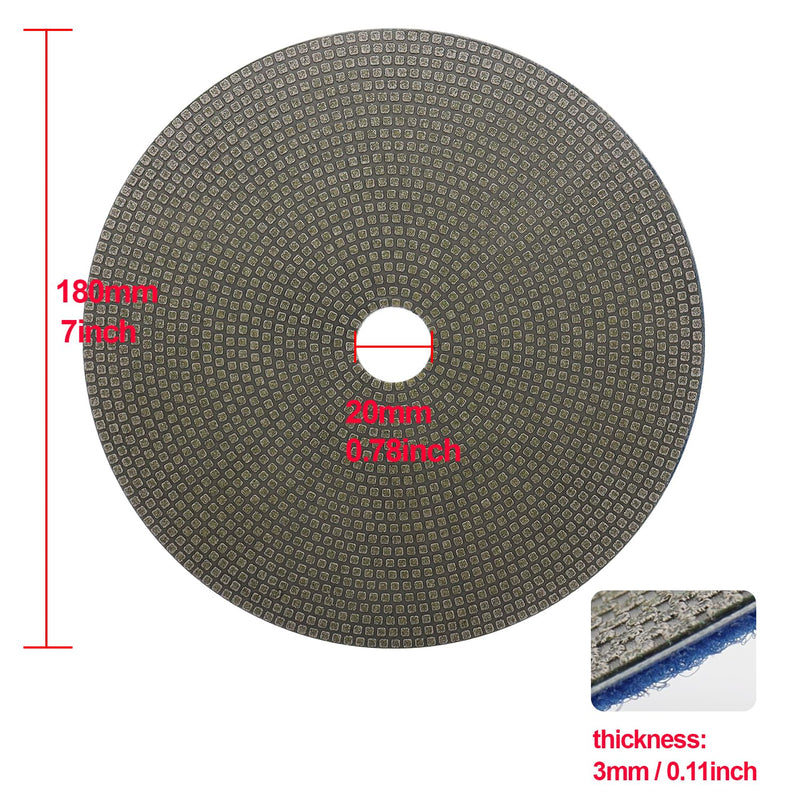 7" Diamond Polishing Pad Electorplated Diamond Sanding Disc Abrasives Tool Glass Metal Stone Grinding(grit 120) Grit 120-1pc