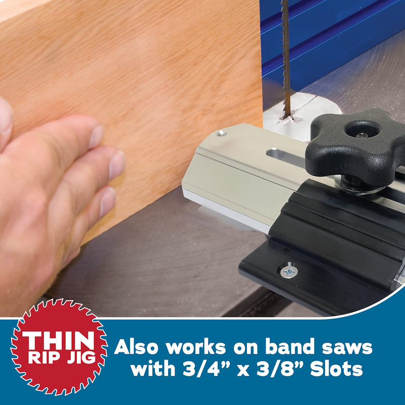Thin Rip Jig Table Saw Jig for Making Repetitive Narrow Strip Cuts on Table Saws with 3/4" x 3/8" Miter Slots •Also Works with Many Router Tables and Band Saws