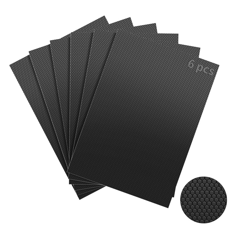 Aobrill Rubber Grip Tape, 6 Pcs Strong Adhesive Non-Slip Tape, Enhanced Cuttable, Heat Resistant, Customizable with Grip for Handles and Contact Surfaces (Black, 6In x 9In) 9In x 6 In Black