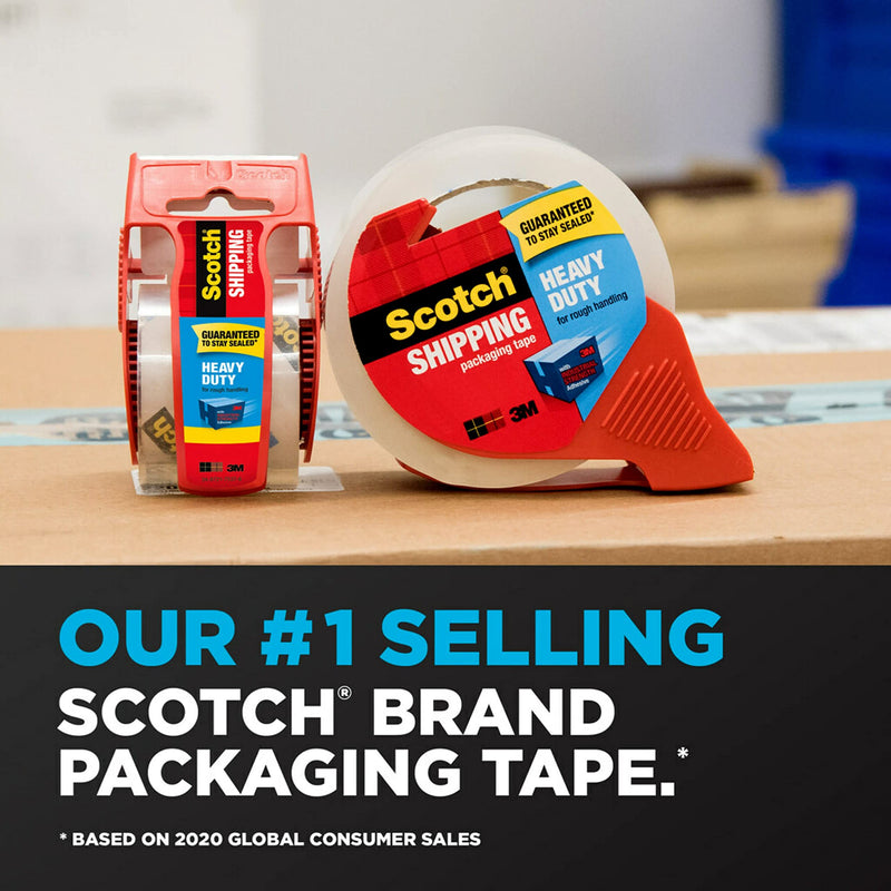 Scotch Heavy Duty Shipping Packing Tape, Clear, Shipping and Packaging Supplies, 1.88 in. x 54.6 yd., 1 Tape Roll 1 Count (Pack of 1)