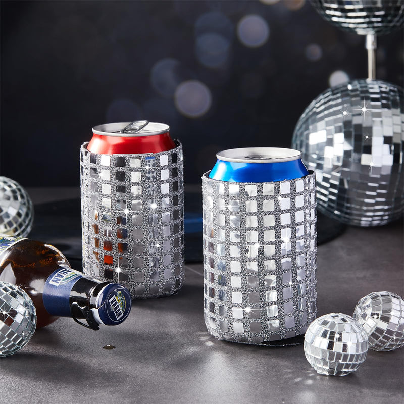 12 Pcs Disco Party Supplies Disco Ball Can Sleeves Retro 70s 80s Theme 12 oz Drink Sleeves Disco Ball Party Table Decorations for Disco Wedding Party Picnic Travel (5.1''x3.8'') 5.1''x3.8''
