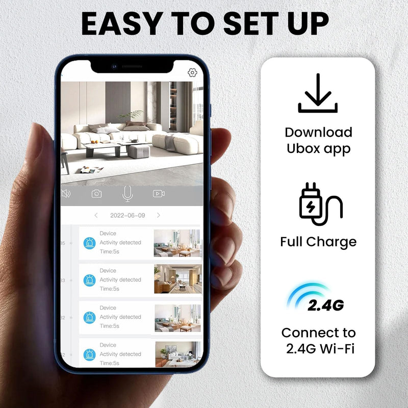 2025 Upgraded Spy Camera-Hidden Camera-4K HD WiFi Camera, Clear Night Vision, Wireless Security Camera, 100 Days Battery Life, Nanny Camera, Indoor Camera for Pet/Baby,AI Motion Detection
