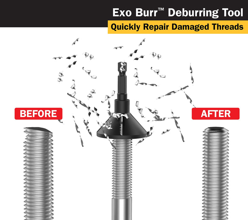 Titan 51951 EXO Burr External Deburrer and Chamfering Tool for 7/64 to 7/16-Inch (4-12mm) Threads