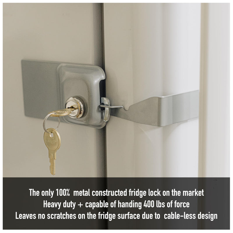 Child Proof Fridge Lock with Keys – Child Safety Refrigerator Cabinet Lock (2 Pack, Gray) 2