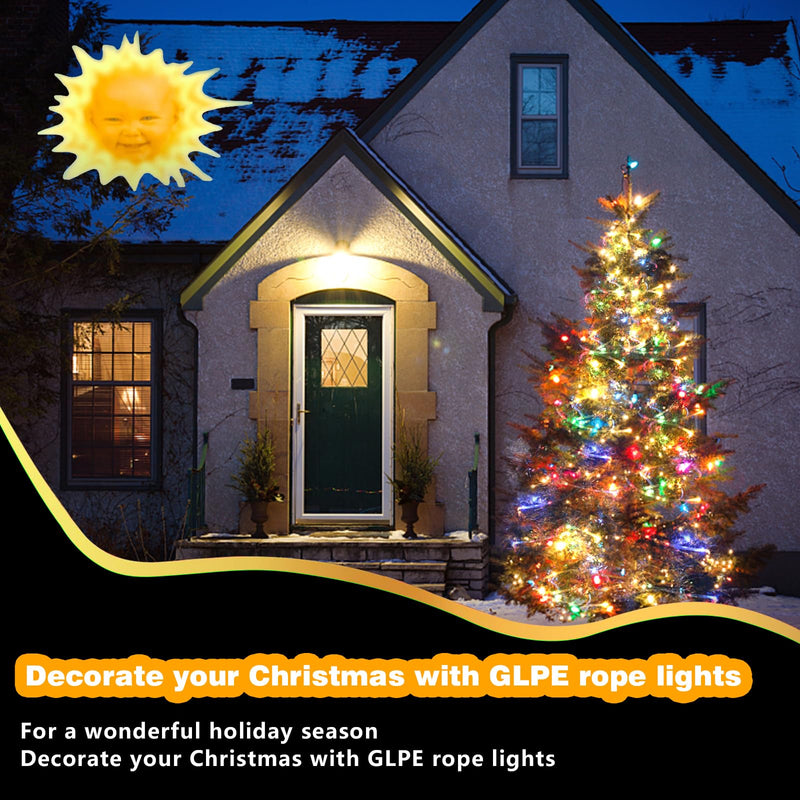 Solar String Lights Outdoor, 132Ft(66Ftx2 Pack) 400LED Rope Lights Waterproof, Color Changing LED Fairy Lights Solar Powered,Tube Lights with Remote for Christmas,Garden,Swimming Pool,Trampoline 132 Ft Multicolor(2 Pack x 66ft)