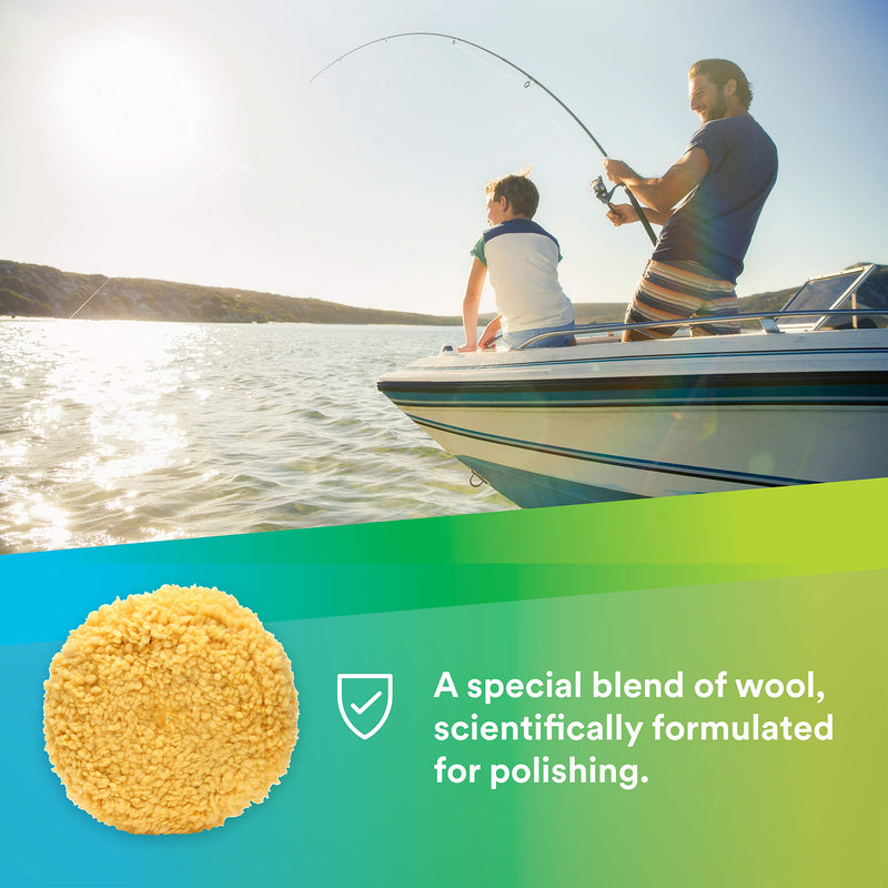 3M Wool Polishing Pad (05713) – For Boats, Cars, Trucks and RVs – Single-Sided – 9 Inches , Yellow 1