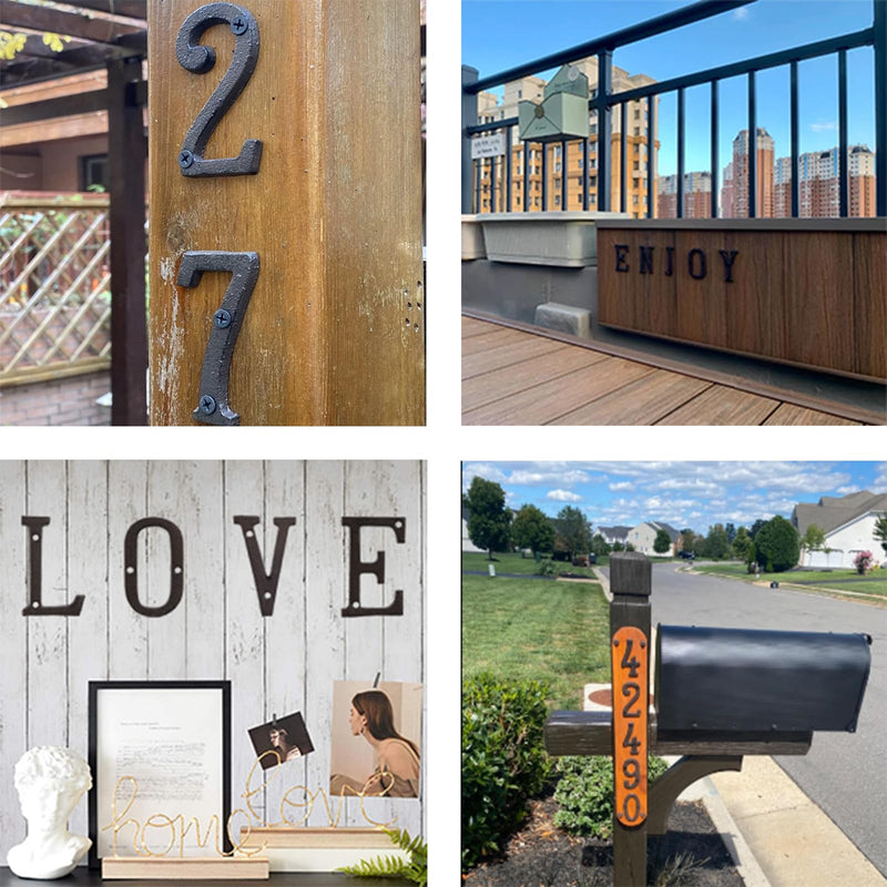 roslyong 3 Inch House Letter, Address Letter for Outdoor Signs, Cast Iron Metal Number, Vintage Solid Metal Mailbox Letter Number, Black Home Letter A 3inch
