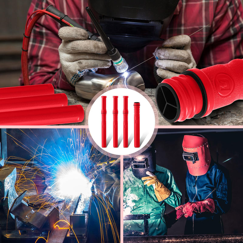 Tandefio 2 Pcs Welding Rod Storage 40 Inch Tig Rod Storage Canisters Welding Electrode Holder Airproof Waterproof Welding Rod Container (Red) Red