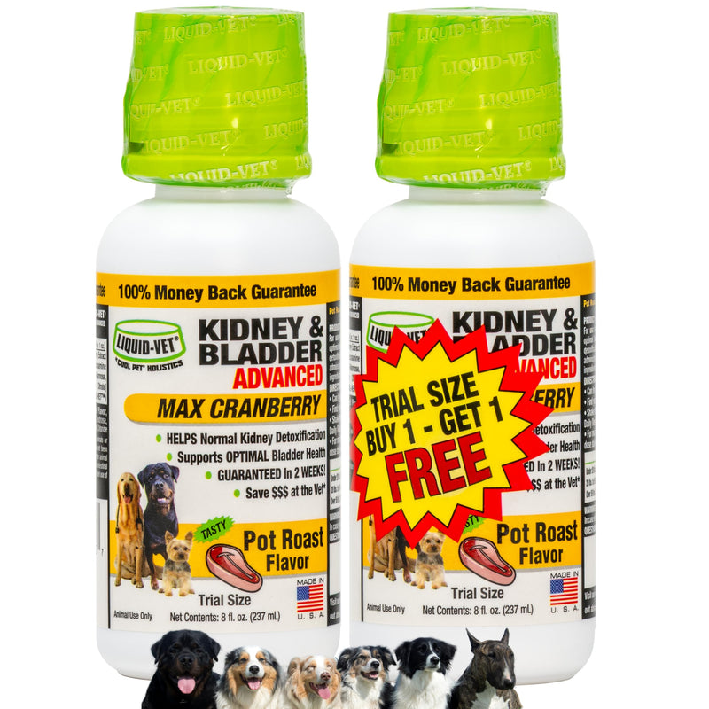 Premium Easy to Dose Liquid for All Dogs with Cranberry & D-Mannose: Comprehensive Dog Formula for Kidney & Bladder Support Pot Roast Flavor 8 oz
