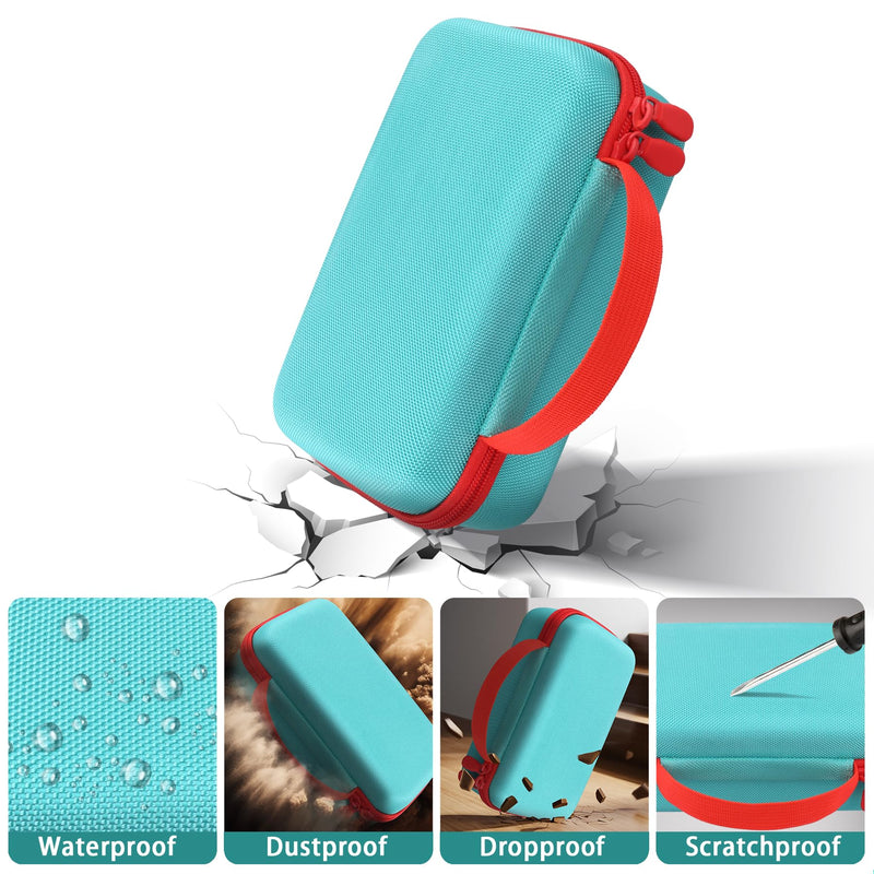 Case Compatible with 3Doodler Start+ Essentials/3Doodler Flow 3D Printing Pen,Storage Holder for 3D Pen PLA Filament and Charger (Green Case,Red Zipper)