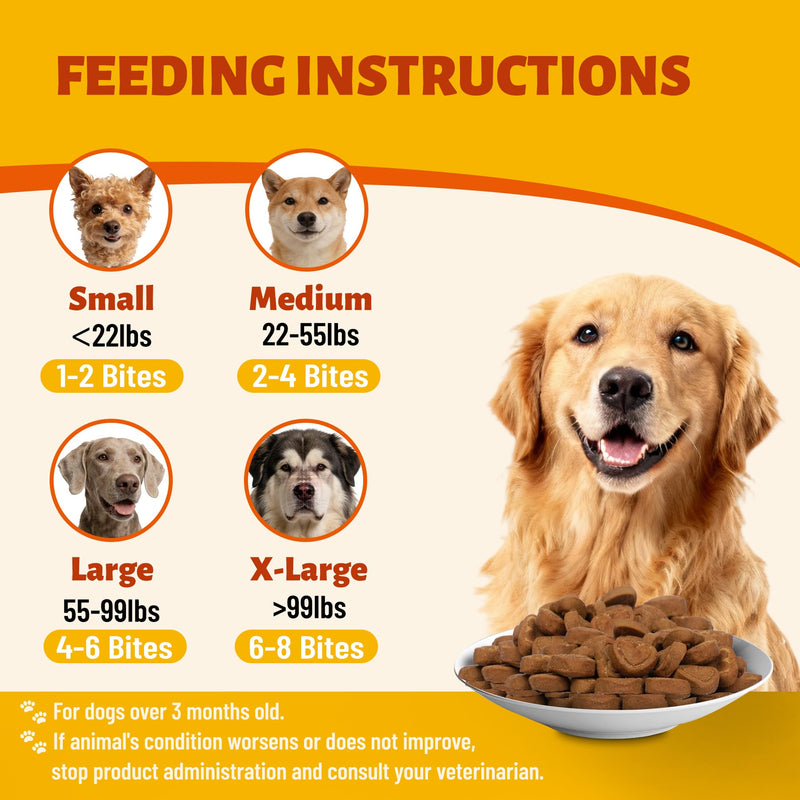 7.76 oz Skin & Coat Bites for Dogs - with Omega 3 from Salmon Oil for Dogs, Flaxseed, Vitamin E & Biotin - Skin and Coat Supplement for Itching Skin Relief - Dog Vitamins and Supplements