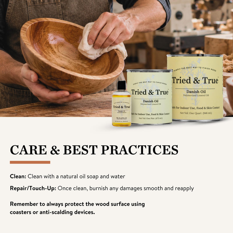 Tried & True Danish Oil, Pure Polymerized Linseed Oil Wood Finish, Pint