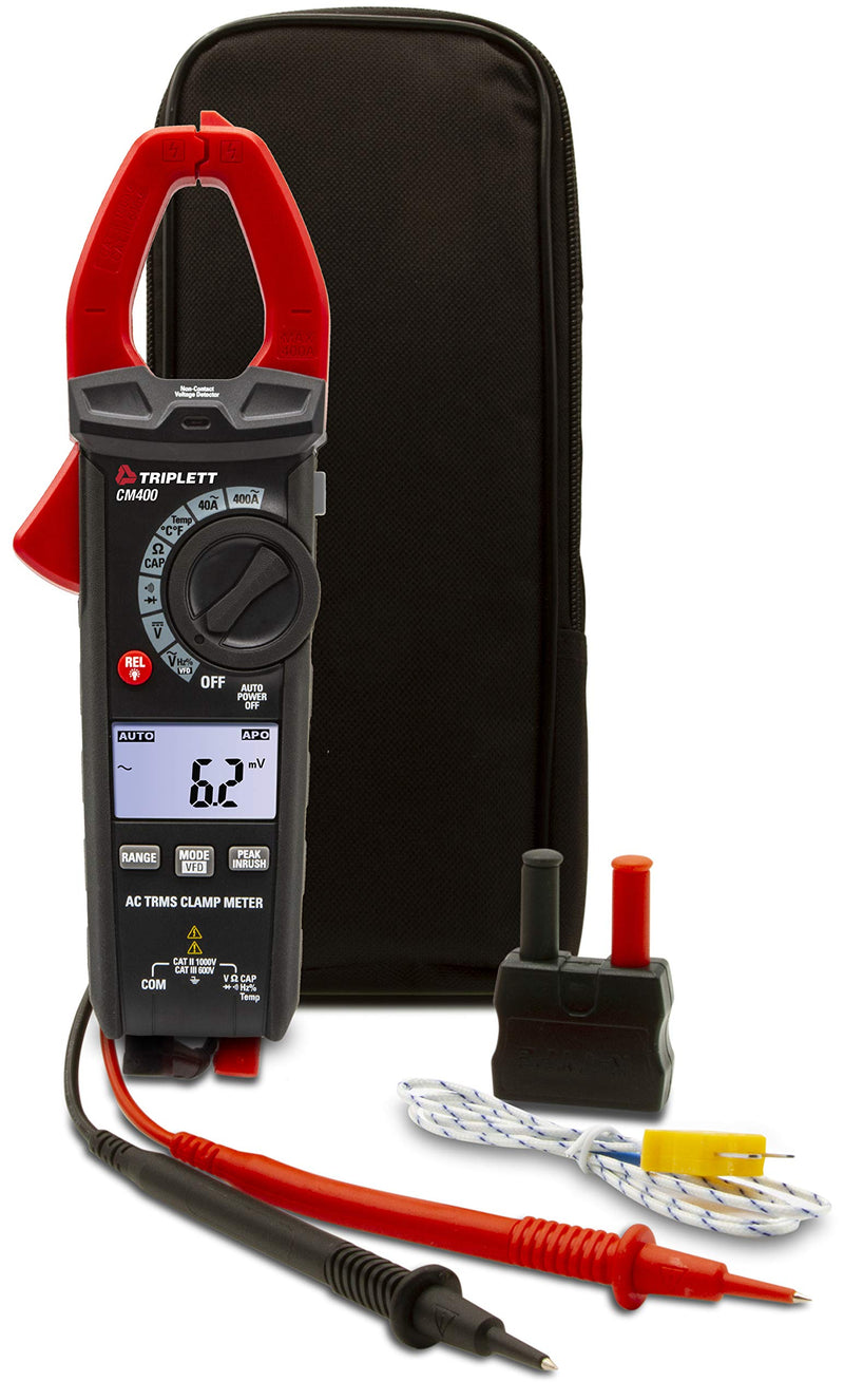 Triplett CM400 True RMS 4000 Count 400A AC Clamp Meter with Inrush Standard