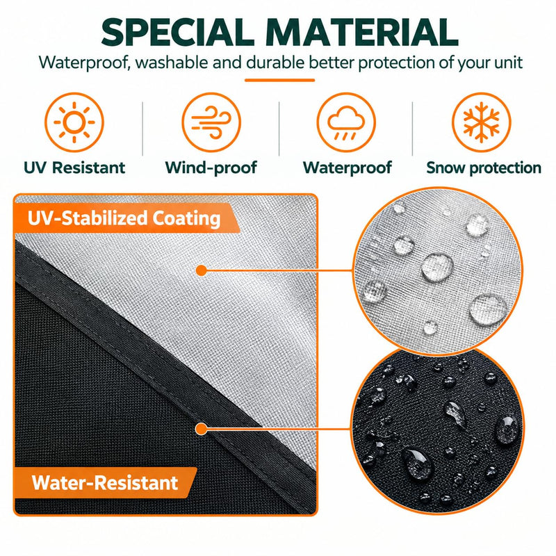 Window Air Conditioner Cover for Outside Unit, 27"W x 23"D x 18"H inches, Large, 420D