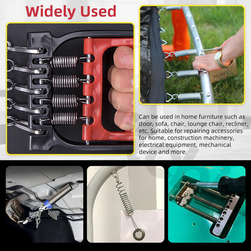 Hilitchi 96Pcs 15 Sizes Extension Spring Assortment Kit Extension Spring Stainless Steel Springs Assorted Size Small Springs Compression Tension Springs for Repairs Maintenance 96