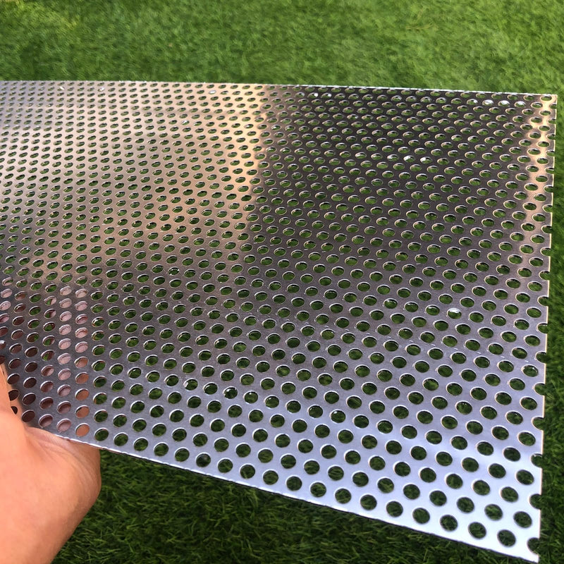 Aluminum Perforated Metal Sheets 16 Gauge 19.6 inch by 9.8 inch Expanded Metal Mesh Aluminum Opening 1/5" 0.2 inch (About 5 mm) Perforated Steel Sheet Mesh Screen Decorative 19.6" X 9.8"