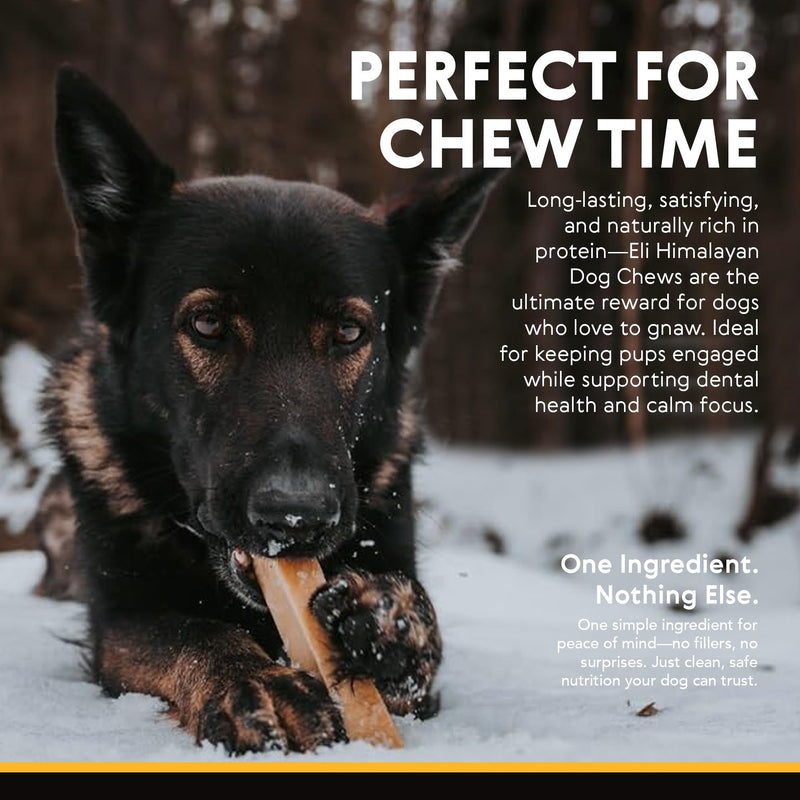 Eli Himalayan Dog Chew – 100% Natural, Long-Lasting Chews for Dogs 11–22 lbs, Protein-Rich, Gluten Free, Grain Free, Lactose Free, Safe & Healthy Dental Treats – Size Medium, 4 Pack 2.3 Ounce (Pack of 4)