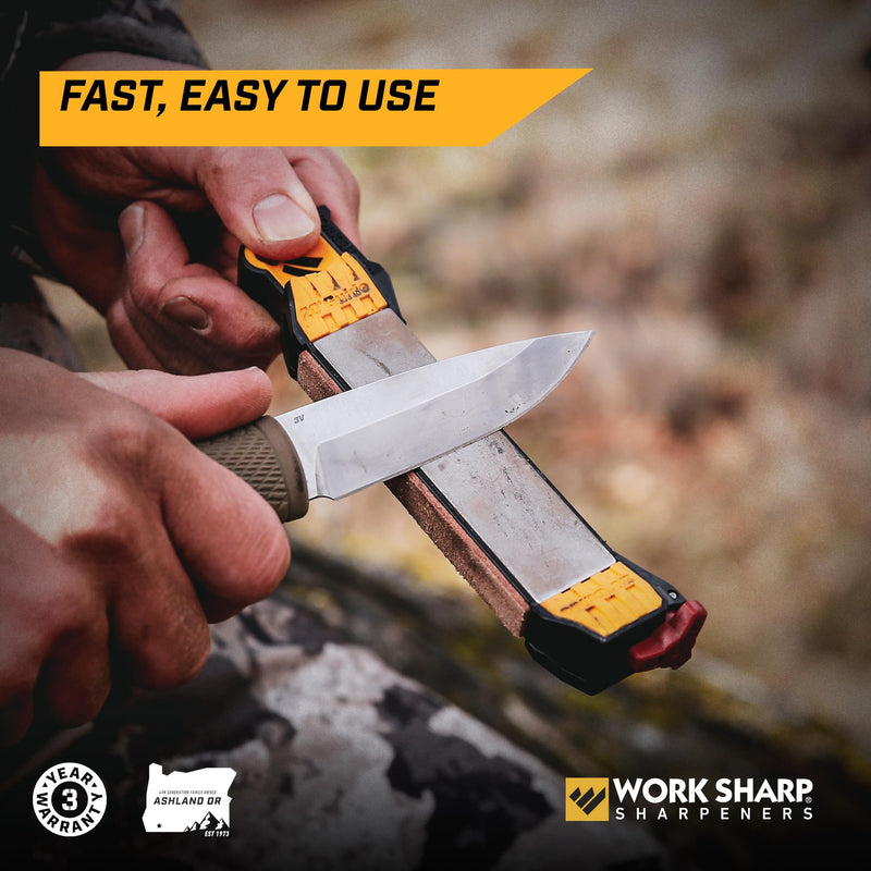 Work Sharp Guided Field Sharpener, Compact Travel Knife Sharpener Tool Single