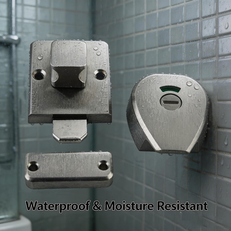 Stainless Steel Bathroom Privacy Indicator Lock, Vacant/Occupied Indicator, Brushed Nickel Finish for Public Restrooms, Changing Rooms, Hotels, and Home Bathrooms
