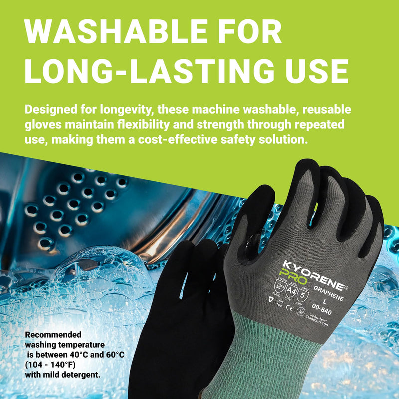 Armor Guys Cut Resistant Work Gloves Kyorene Pro Graphene 00-840 - ANSI Cut Level A4, Touchscreen Compatible, Large, 3 pairs 3 Pairs (Large)