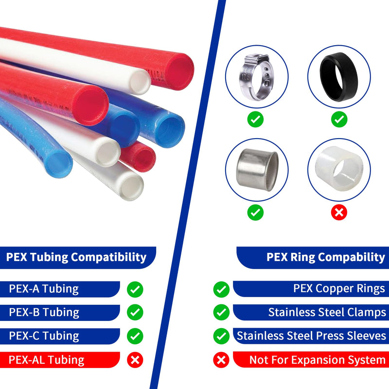 (1 Pack) Lidertik Washing Machine Outlet Box Crimp PEX-B, Single Control Valve with Stainless Steel Hammer Arrestors, Inlet 1/2 inch PEX-B F1807 Crimp Barb x Outlet 3/4 inch Male Thread LI-XYJH-621-M SS-Crimp PEX-B