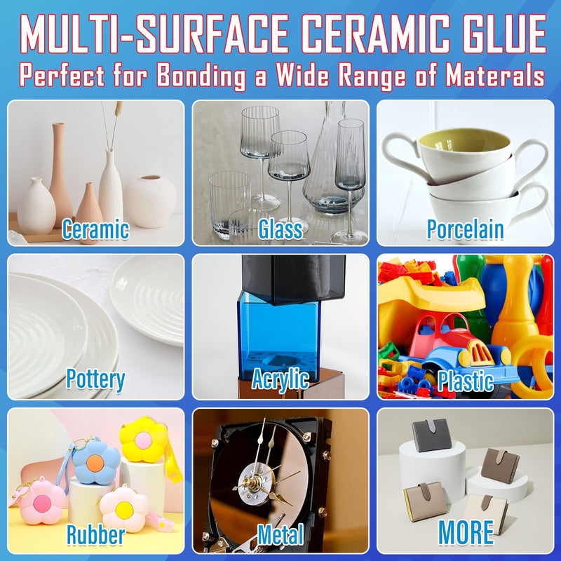 Ultimate Ceramic Glue, Proper for Ceramic & Porcelain Repair, 30g – Waterproof, High Temperature Resistant and Food Grade Material. 1pack