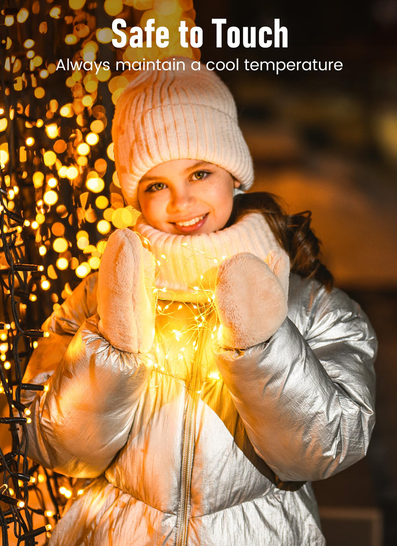 Minetom USB Fairy Lights Plug in, 33 ft 100 LED Twinkle String Lights with Remote and Timer, Waterproof 8 Modes Starry Lights for Indoor Wreath DIY Party Wedding Christmas Decoration, Warm White 1 Pack