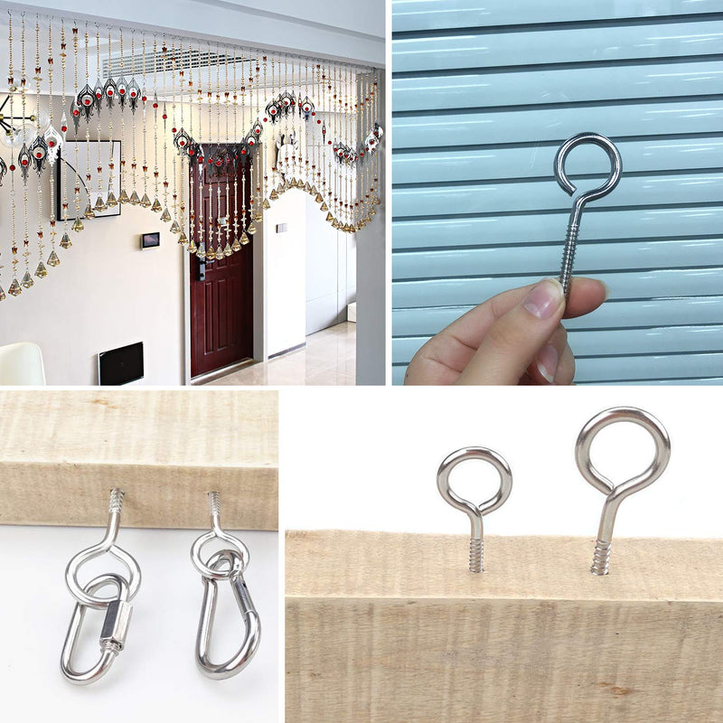 20pcs 2” 304 Stainless Screw Eyes Small Eyelet Screws Lag Eyebolt Steel Heavy Duty Hook Duty Lag Thread Eyebolt (20 pcs 2") 20 pcs 2"