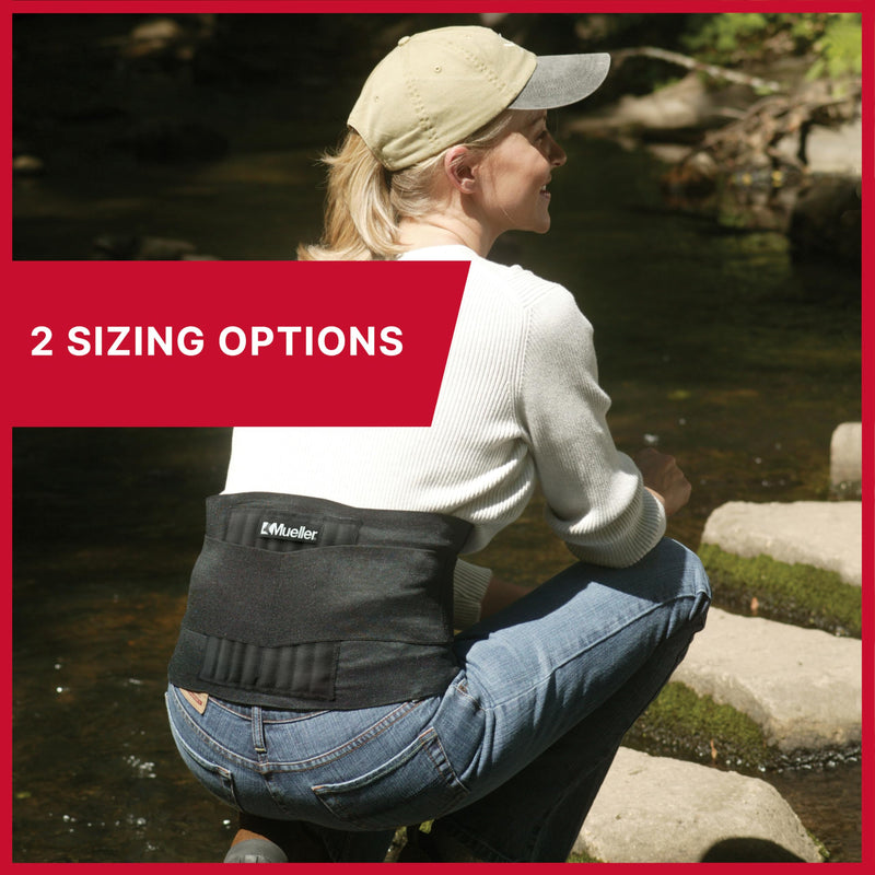 MUELLER Sports Medicine Adjustable Back Brace, Back Pain Relief Support for Men and Women, Ideal for Upper and Lower Back Pain, Sciatica, Scoliosis, Black OSFM