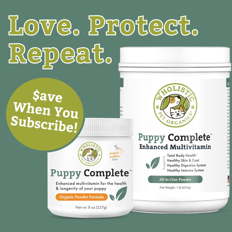 Wholistic Pet Organics Puppy Vitamins - Dog Multivitamin Powder - Daily Dog Vitamins and Supplements for Homemade Food - Immune System, Skin, Coat & Overall Health - All Breeds of Puppies - 45 Scoops Original Whitefish 1 Lb