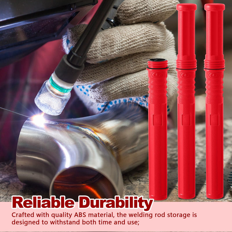 Tandefio 2 Pcs Welding Rod Storage 40 Inch Tig Rod Storage Canisters Welding Electrode Holder Airproof Waterproof Welding Rod Container (Red) Red
