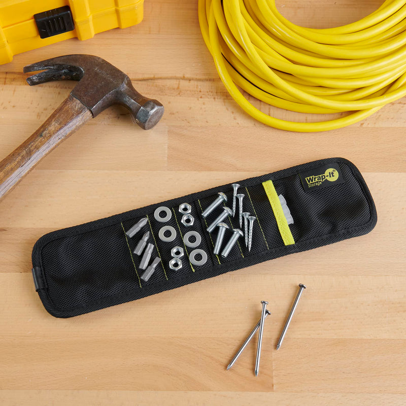MagSnap Magnetic Wristband by Wrap-It Storage - Wrist Magnet Tool Belt and Screw Holder - Great Tool Gift for Dad