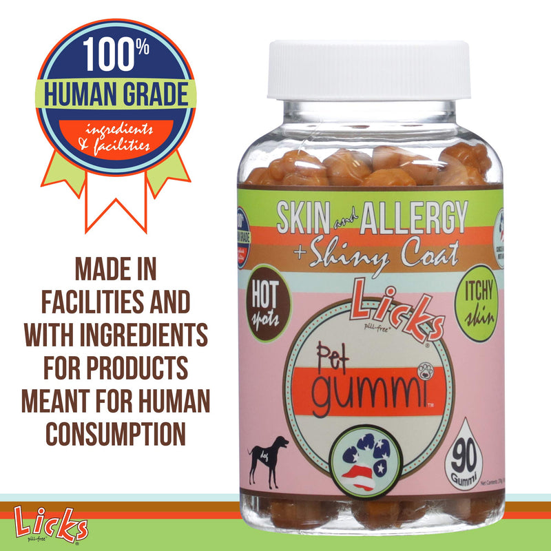 Dog Skin and Allergy Gummies - Omega 3 Dog Allergy Relief - Dog Vitamins & Supplements for Itch Relief - Turmeric Supplement for Dog Skin - Dog Vitamin Gummies - 90 Gummies - PawsPlanet Australia