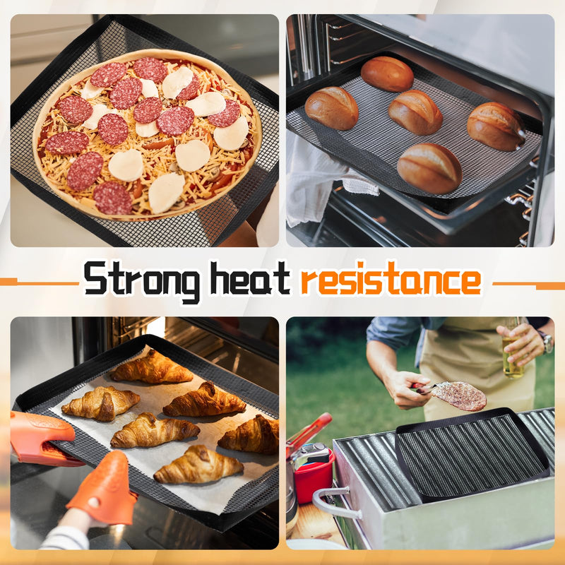 Teenyyou 2 Pcs 13.5 x 11.5 Inch PTFE Mesh Oven Baskets Air Fryer Basket for Oven Non-stick Air Fryer Basket Cooking Trays Replacement for Baking Chips Chicken Wings Bread Heating 11.5 x 13.5 Inch