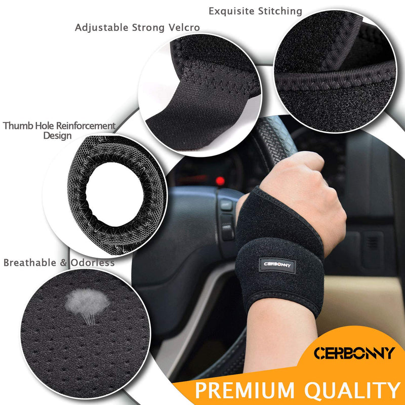 Carpal Tunnel Wrist Brace,2Pack Wrist Support Brace Adjustable Wrist Strap Reversible Wrist Brace for Sports Protecting/Tendonitis Pain Relief/Carpal Tunnel/Arthritis-Right&Left 2-Left and Right Hand