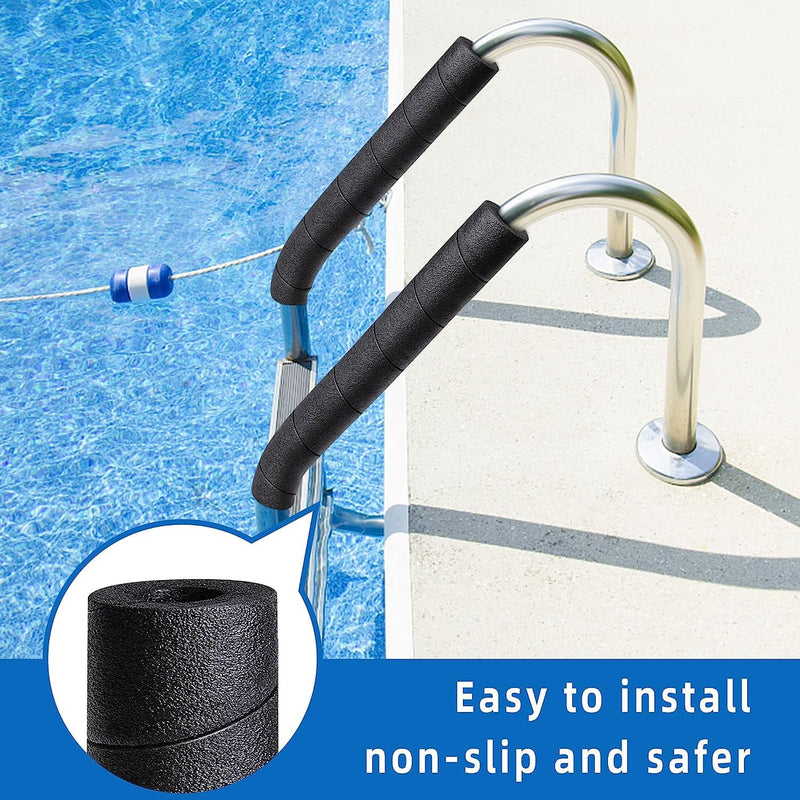 2 Pack Pipe Insulation Foam Tube, 15.7 Inches Black Pool Noodles Foam, Multi-Purpose Snake Pipe Wrap Protection for Outdoor Indoor Swimming Pool Handle and Winter Water Pipes 2 PCS