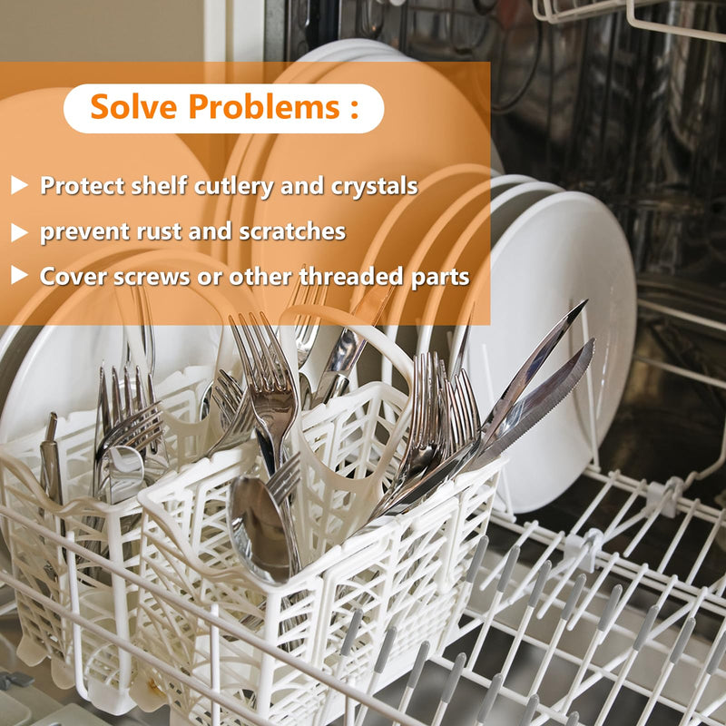 Cenipar Dishwasher Rack Tine Prong Repair End Cover Caps (100pcs) Anti Slip 1 inch Round Tips Grey