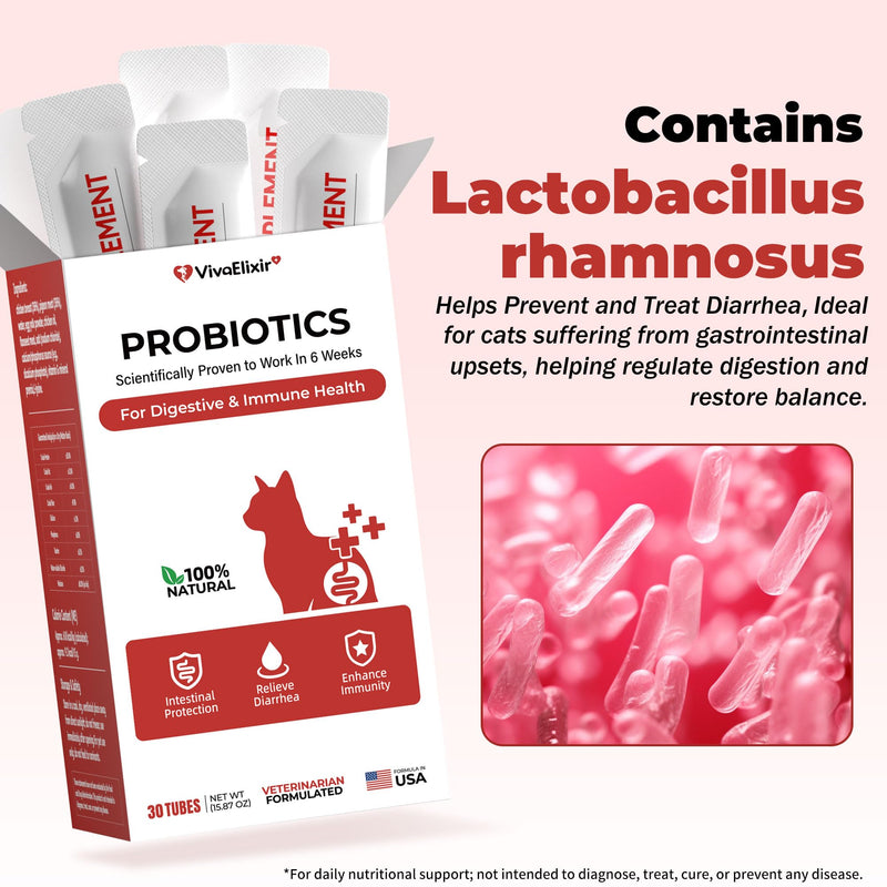 Probiotics for Cats & Digestive Support Gel – Cat Probiotic with Prebiotics, Taurine & Papain – Supports Gut Balance, Digestive Support & Immune Health – for Kittens & Adult Cats, Constipation Relief