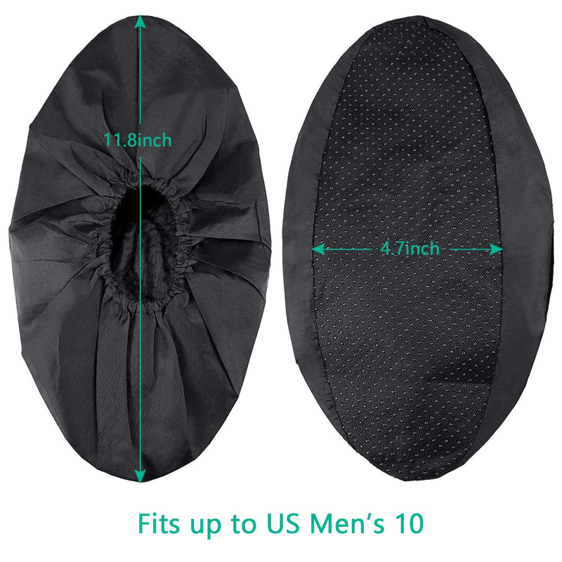 8 Pairs Non Slip Reusable Shoe Covers Waterproof Boot Covers for Household Carpet Floor Protection Machine Washable (Black) Black