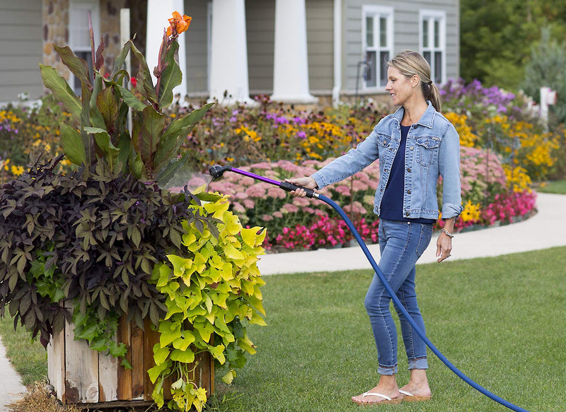 Dramm RainSelect Rain Wand – 16 Inch Aluminum Watering Wand with 9-Pattern Adjustable Spray Head & One Touch Thumb Control Valve – Garden Hose Wand for Containers, Raised Beds– Green 16"