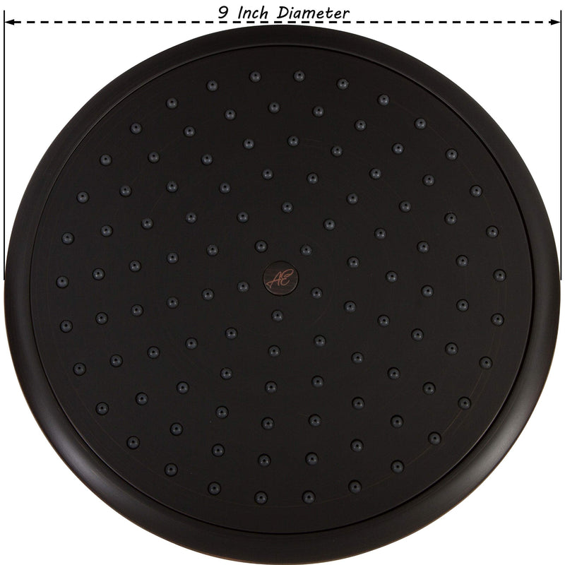 Waterfall Showerhead - 9 Inch Large Overhead Rain Shower Head - High Flow Best With Extension Arm, 2.5 GPM - Oil-Rubbed Bronze Oil Rubbed Bronze 2.5 GPM Standard
