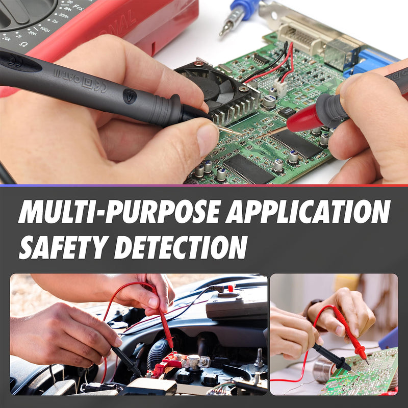 PowerBear 29PCS Multimeter Test Leads Kit with Replaceable Wire Piercing Test Probes, Alligator Clips, Test Hook Clips, Test Tweezer for Digital Clamp Meter Multimeter ML-29PC