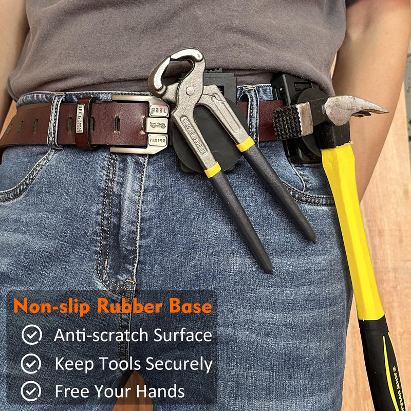 MUTUACTOR Tool Holster Belt Clip,Heavy-Duty Magnetic Tool Holder for Belt Clip,Non-Slip Strong Magnetic Clip Tool Belt Accessories for Hammer Screwdrivers Adjustable Wrench Magnetic Tools Hardware Belt Clip X1