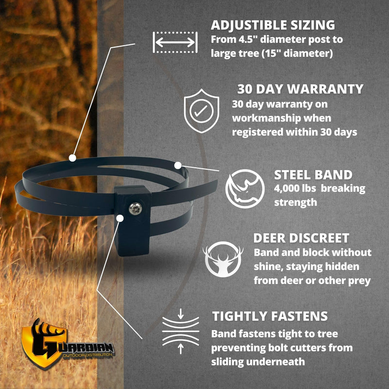 Trail Camera Lock by Guardian - Game Cam Tree Mount Holder Accessory and Heavy Duty Metal Security Locking Strap to Replace Lockbox and Reduce Theft (48 inch) (Standard) 1 Count (Pack of 1)