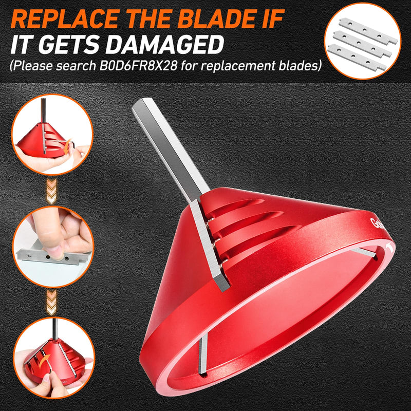 2 in 1 Inner-Outer PVC Deburring Tool, PVC Chamfer Tool, Pipe Deburring Reamer Plumbing Tool for OD 0.75" to 3.5", ID 0.92" to 3.89" PVC, CPVC, ABS, PP, PE Pipe Medium